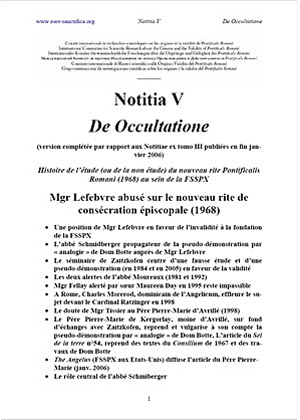 Notitia V de Rore Sanctifica